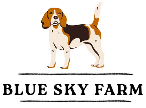 Blue Sky Farm logo with a beagle