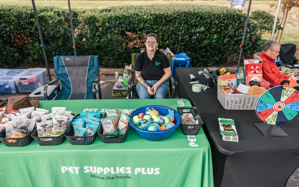 Pet Supplies Plus in Chesapeake offered dog treats and toys at their booth.
